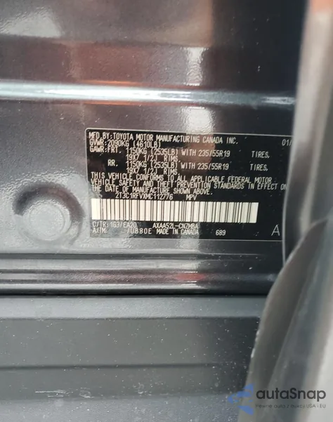 2021 Toyota Rav4 Xle Premium z USA, uszkodzony, nr VIN 2T3C1RFVXMC112776